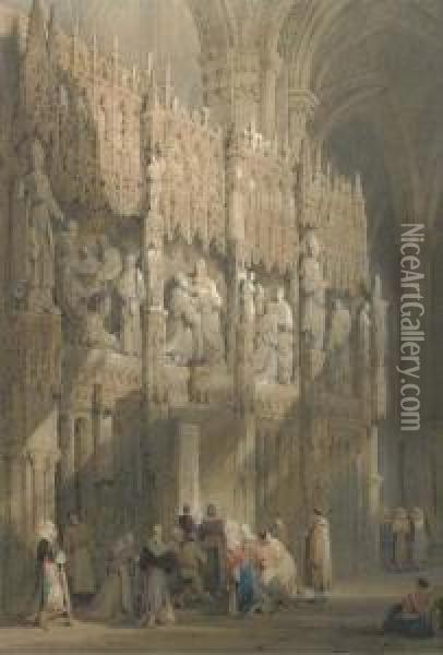Inside Abbeville Cathedral Oil Painting - Samuel Prout