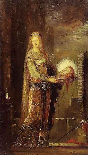 Salome Carrying the Head of John the Baptist on a Platter Oil Painting - Gustave Moreau
