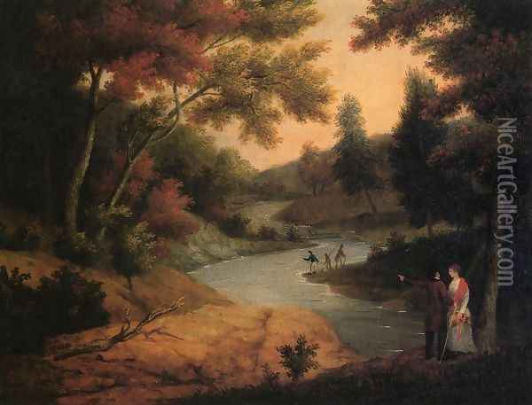 View on the Wissahickon Oil Painting - James Peale