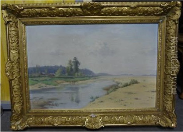 Bord De Loire A Chaumont Oil Painting - Edme-Emile Laborne