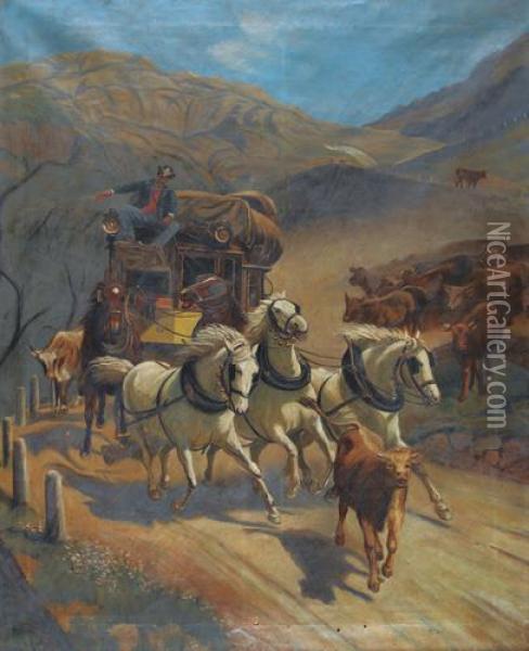 Die Gotthardpost Oil Painting - Rudolf Koller