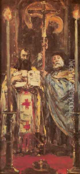 St. Cyril and St. Methodius Oil Painting - Jan Matejko