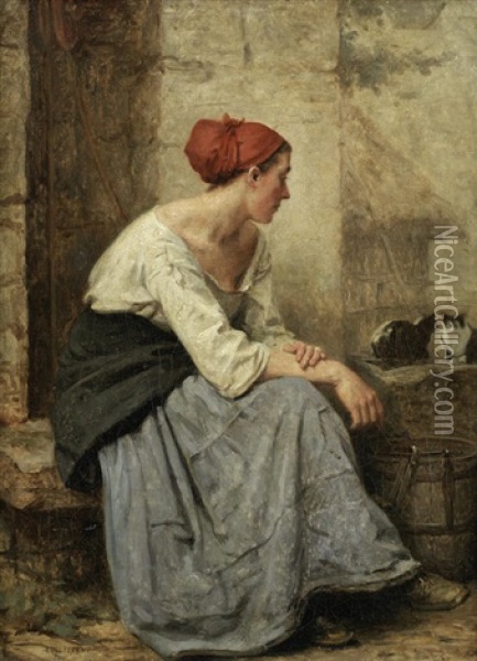 Contemplation Oil Painting - Eugene Feyen