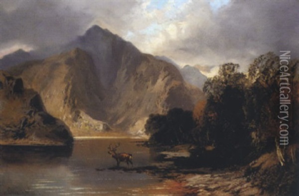 In The Highlands Oil Painting - Clarence Henry Roe