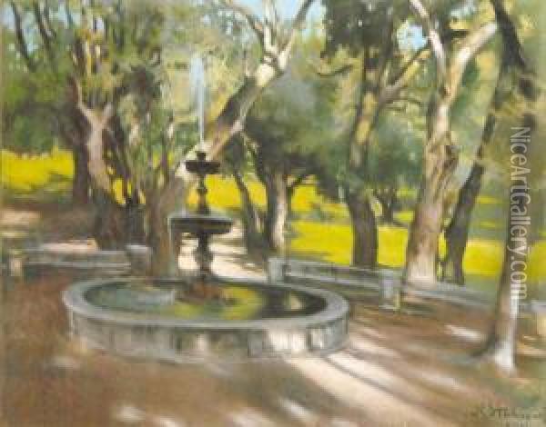 Parc Oil Painting - Kazimierz Stabrowski