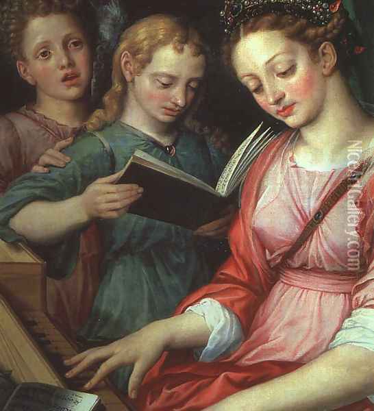 Saint Cecilia, 1569 Oil Painting - Michiel van Coxie
