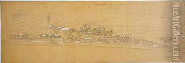 Designs for the transformation of the Dunes at Ostend including the Belgian Royal family holiday home Oil Painting - Charles Louis Girault