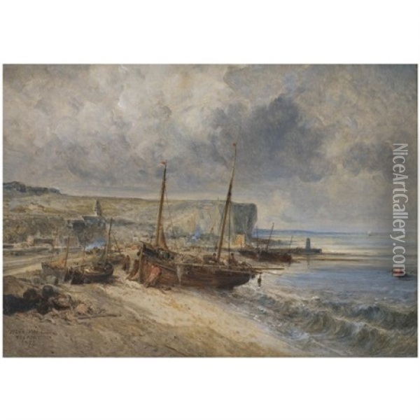 Harbour Scene Oil Painting - Jules Achille Noel