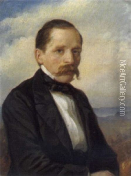Herrenportrait Oil Painting - Theodor Horschelt