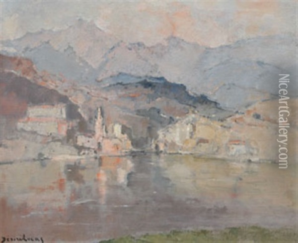 Port Mediterraneen Oil Painting - Louis Marie Desire-Lucas