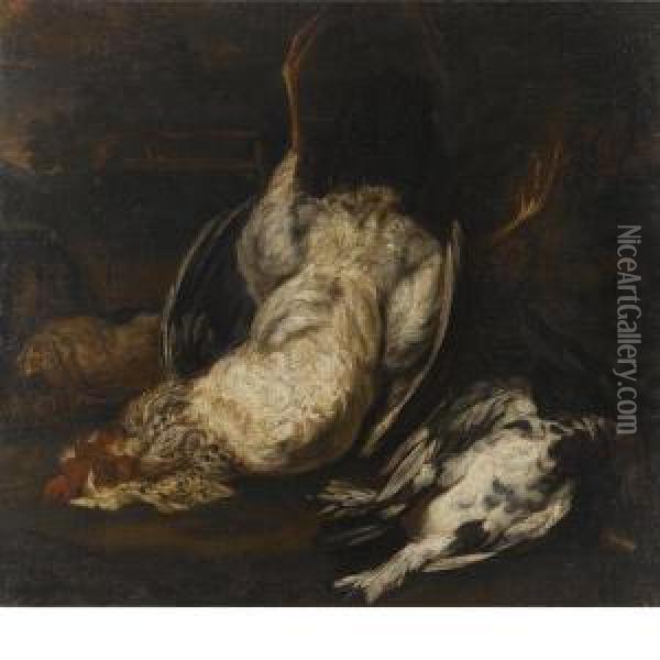 Natura Morta Di Cacciagione Oil Painting - Angelo Maria Crivelli, Il Crivellone