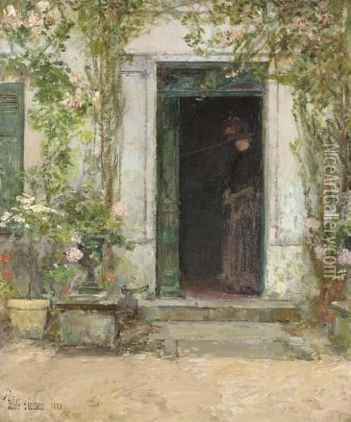 In The Doorway Oil Painting - Frederick Childe Hassam