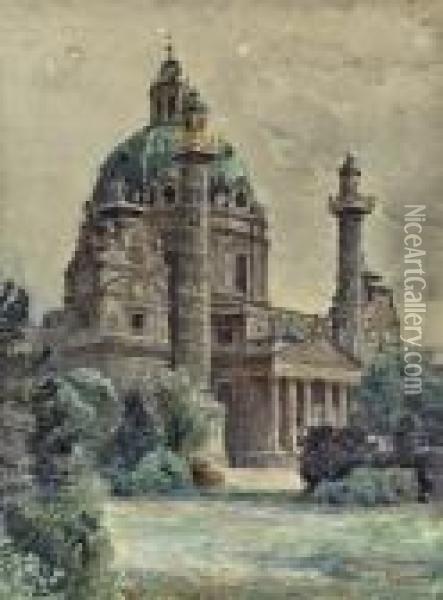 Die Karlskirche In Wien Oil Painting - Ernst Graner