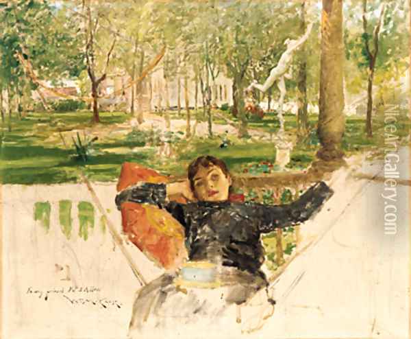 An Idle Afternoon Oil Painting - William Merritt Chase