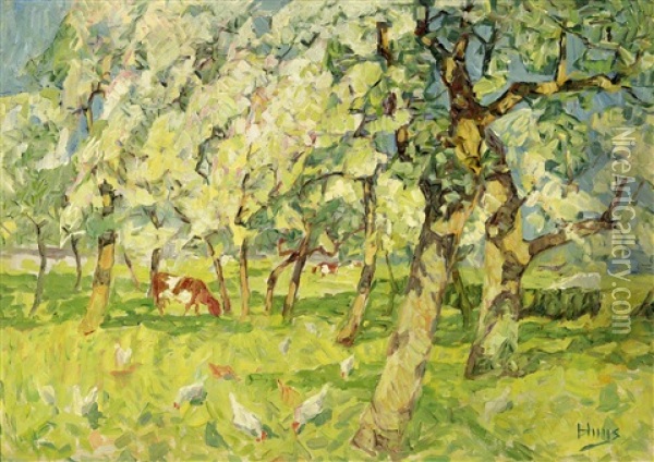 The Flowering Orchard Oil Painting - Modest Huys