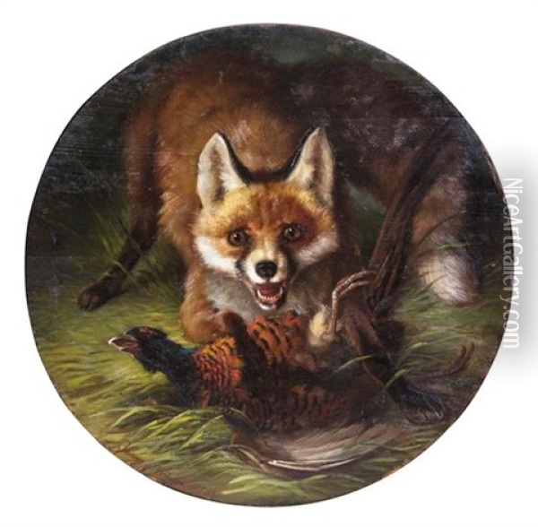 The Fox And His Catch Oil Painting - Benno Raffael Adam