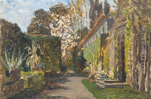 Sudlandischer Garten (a Mediterranean Garden) Oil Painting - Tina Blau-Lang