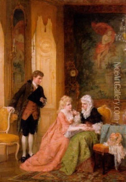 Die Brautwerbung Oil Painting - Otto Wilhelm Eduard Erdmann