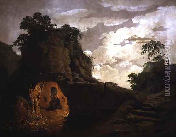Virgil's Tomb, with the Figure of Silius Italicus, 1779 Oil Painting - Josepf Wright Of Derby
