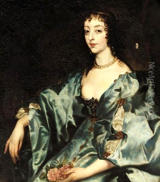 Portrait Of A Henrietta Maria Oil Painting - Sir Anthony Van Dyck