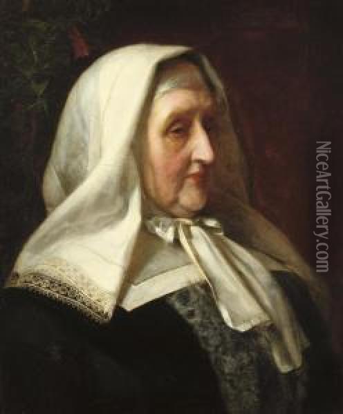 Portrait Of Mrs Elizabeth Clabburn Oil Painting - Anthony Sandys