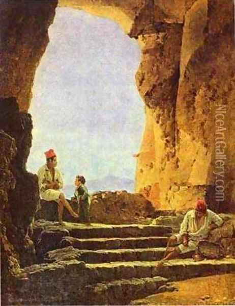 Grotto In Florence 1826 Oil Painting - Silvestr Fedosievich Shchedrin