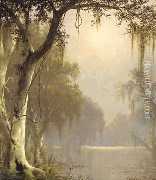 Sunlight on the Bayou Oil Painting - Joseph Rusling Meeker