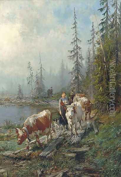 The journey home Oil Painting - Anders Monsen Askevold