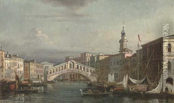 The Grand Canal Oil Painting - Giuseppe Bernardino Bison