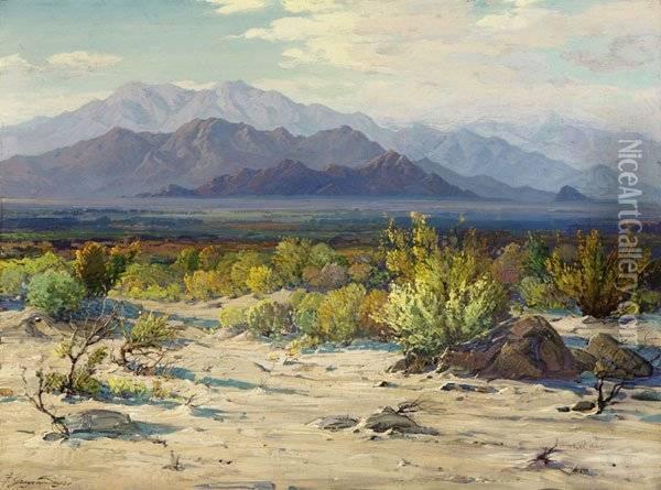 Expansive View Of The Coachella Valley Oil Painting - Fred Grayson Sayre