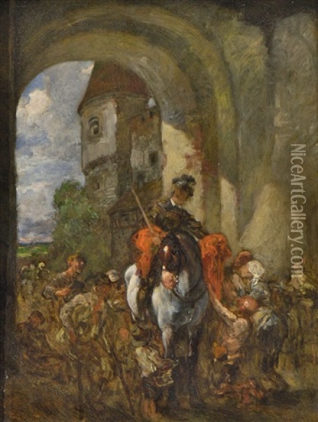 Hl. Martin Mit Dem Bettler (study) Oil Painting - Wilhelm Von Diez