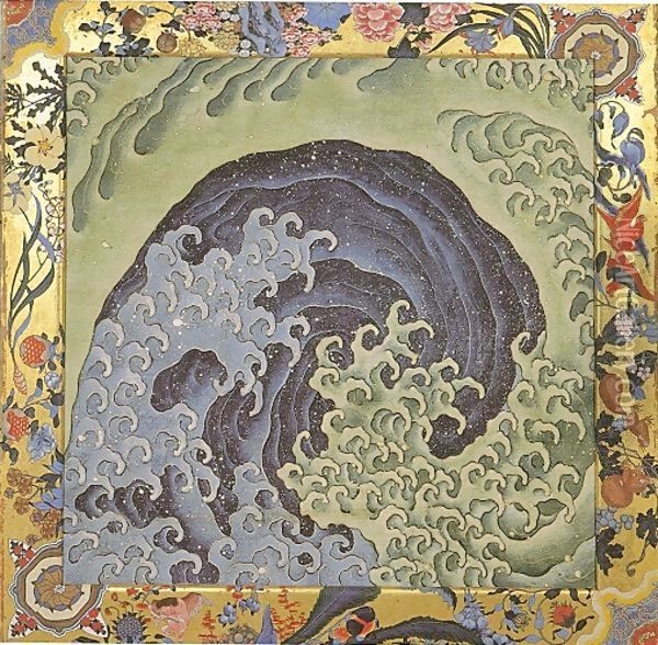 Feminine Waves (Menami) Oil Painting - Katsushika Hokusai
