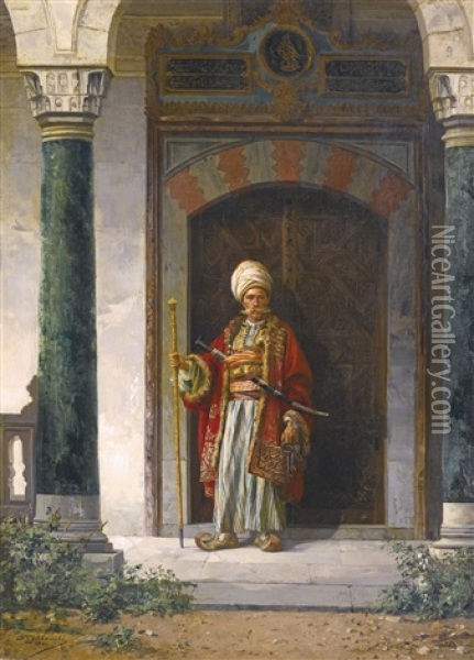 The Palace Guard Oil Painting - Stanislaus von Chlebowski