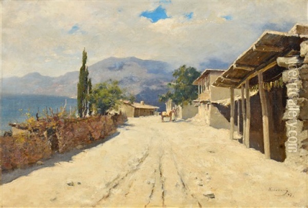 View From The Crimea Oil Painting - Ivan Leonardovich Kalmykov