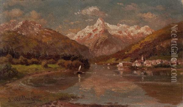 Zell Am See, Im Hintergrund Das Kitzsteinhorn Oil Painting - Paul Heitinger