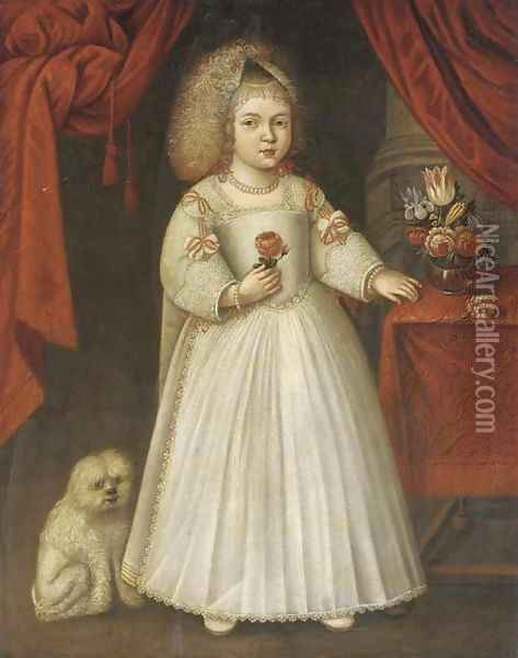 Portrait of a young girl Oil Painting - Anglo-Dutch School