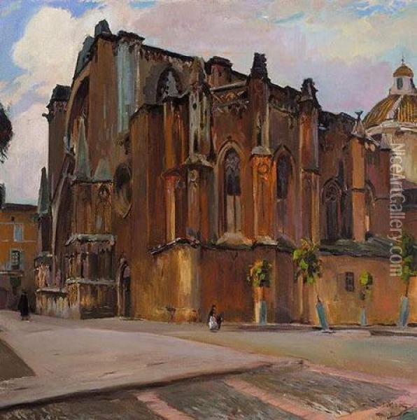 Cathedral Of Tarragona Oil Painting - Joaquin Miro