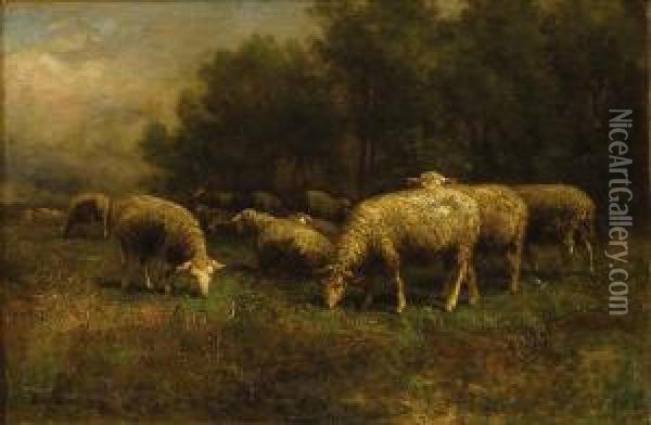 Sheep At Pasture Oil Painting - Thomas Bigelow Craig