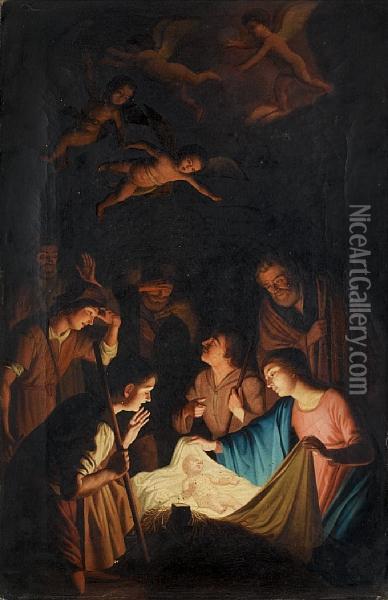 The Adoration Of The Shepherds Oil Painting - Gerrit Van Honthorst
