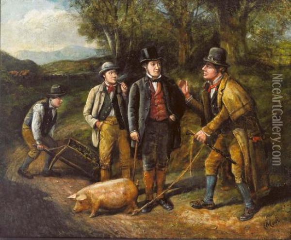 Truffle Hunting Oil Painting - Charles Henry Cook