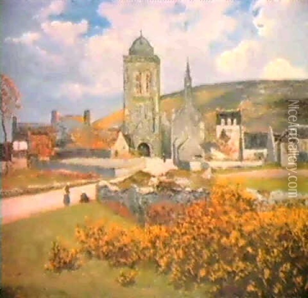 Le Village De Locronan, Finistere Oil Painting - Maxime Maufra