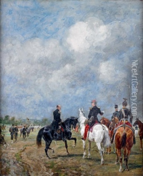 General Et Ses Lanciers Oil Painting - John Lewis Brown