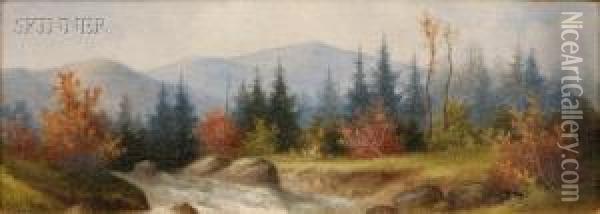White Mountain Landscape Oil Painting - George Mcconnell