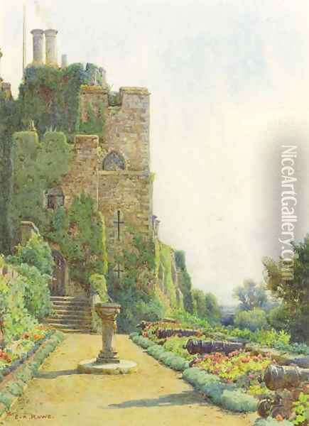 The Gun Terrace, Berkeley Castle, Gloucestershire Oil Painting - Ernest Arthur Rowe