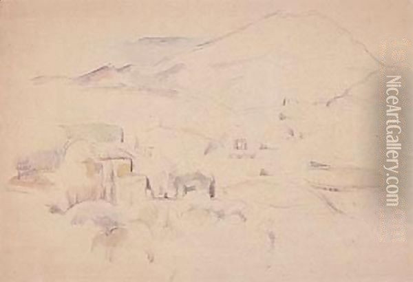 Montagne Sainte-Victoire Oil Painting - Paul Cezanne