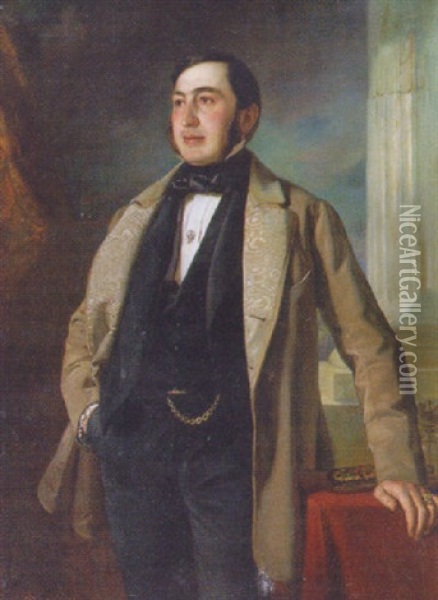 Portrait Of A Gentleman Oil Painting - Josef Plank