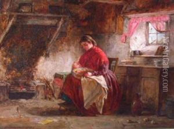 Maternal Cares Oil Painting - John Blake Macdonald