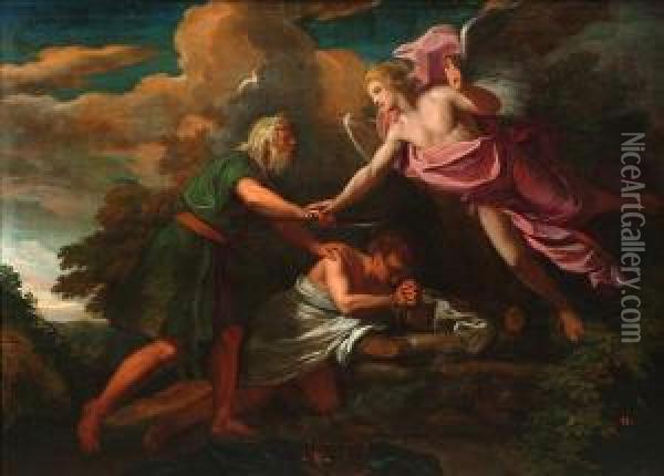 Abraham Sacrificing Isaac Oil Painting - Giovanni Lanfranco