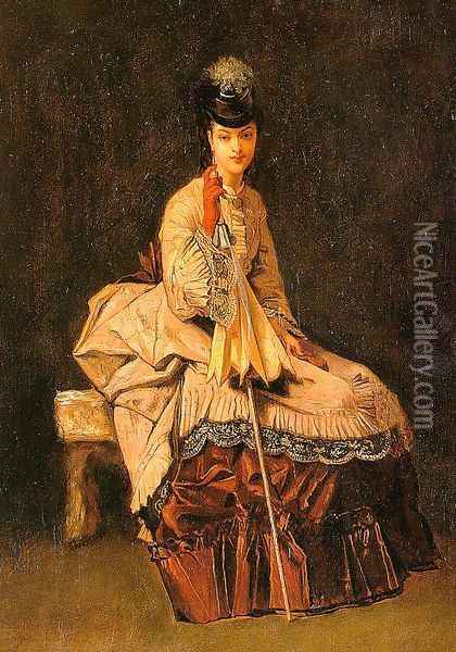 Lady Seated Oil Painting - Jules Adolphe Goupil