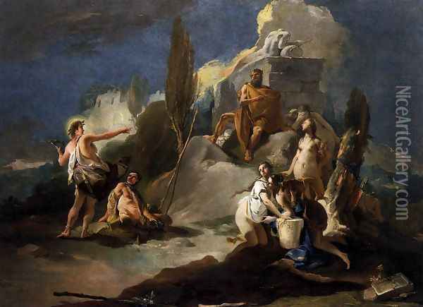 Apollo and Marsyas Oil Painting - Giovanni Battista Tiepolo